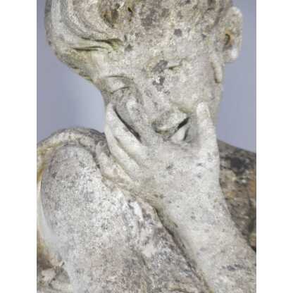 Buste de femme en pierre reconstituée, ornement de jardin époque début XX ème – Image 3