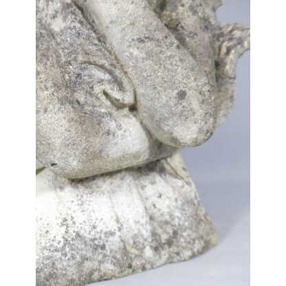 Buste de femme en pierre reconstituée, ornement de jardin époque début XX ème – Image 12
