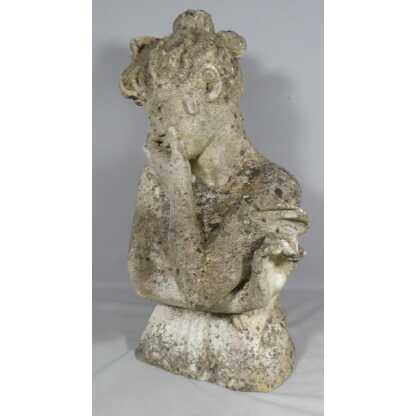 Buste de femme en pierre reconstituée, ornement de jardin époque début XX ème – Image 4
