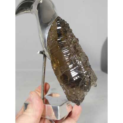 Toucan en argent massif et quartz fumé, Brésil Design 1960 Grupo Gal – Image 5