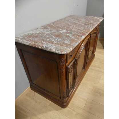 Buffet de chasse Régence en chêne sculpté et marbre, Flandres époque XVIII ème – Image 22