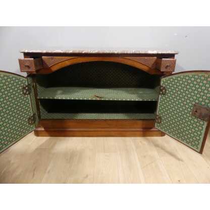 Buffet de chasse Régence en chêne sculpté et marbre, Flandres époque XVIII ème – Image 5