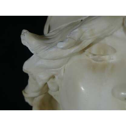 Elégie par Alfred Jean Foretay, sculpture en marbre blanc d'une jeune femme, Art Nouveau – Image 12