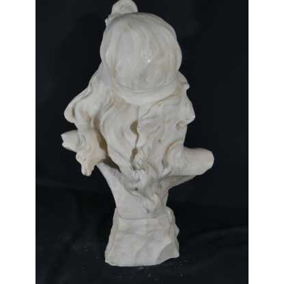 Elégie par Alfred Jean Foretay, sculpture en marbre blanc d'une jeune femme, Art Nouveau – Image 6