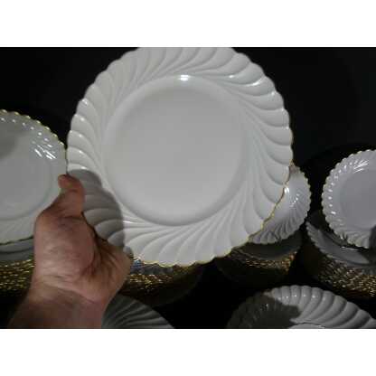 Haviland Torse blanc et filet doré, service de table pour 12 personnes porcelaine Limoges – Image 2