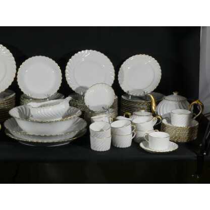 Haviland Torse blanc et filet doré, service de table pour 12 personnes porcelaine Limoges – Image 7