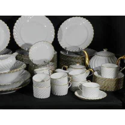 Haviland Torse blanc et filet doré, service de table pour 12 personnes porcelaine Limoges – Image 4