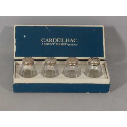 Cardeilhac, 4 salerons en argent massif et verre