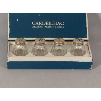 Cardeilhac, 4 salerons en argent massif et verre – Image 2