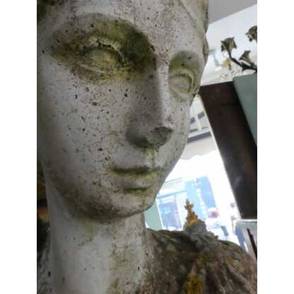 Hébé, grande sculpture de jardin en pierre ciment, déesse, époque début XX ème – Image 5