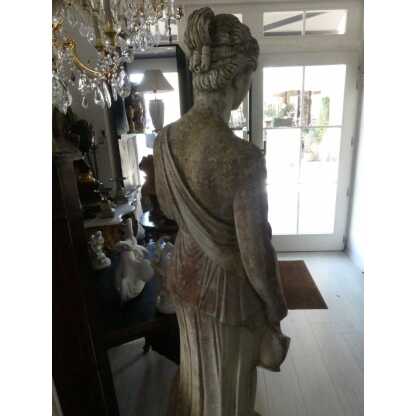 Hébé, grande sculpture de jardin en pierre ciment, déesse, époque début XX ème – Image 15