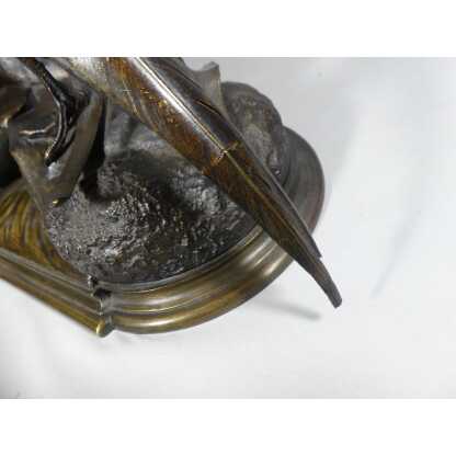 Jules Moigniez, Grand Bronze Animalier La Poule Faisane, Faisan, XIX ème – Image 6