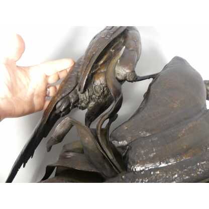 Jules Moigniez, Grand Bronze Animalier La Poule Faisane, Faisan, XIX ème – Image 17