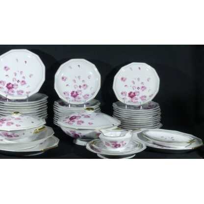 Roses et pétales, service porcelaine Limoges Bernardaud Art Déco pour 12 personnes – Image 16