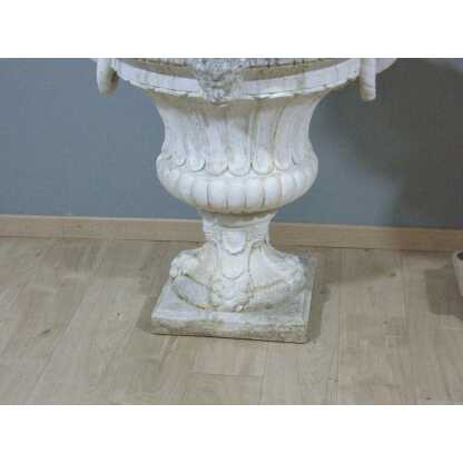 Paire de grands vases de jardin (hauteur 91 cm) en ciment pierre reconstituée Néoclassique – Image 6
