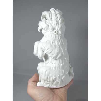 Chien Bichon frisé, statuette en porcelaine allemande Gebrüder Heubach marque bleue 1882-1915 – Image 8