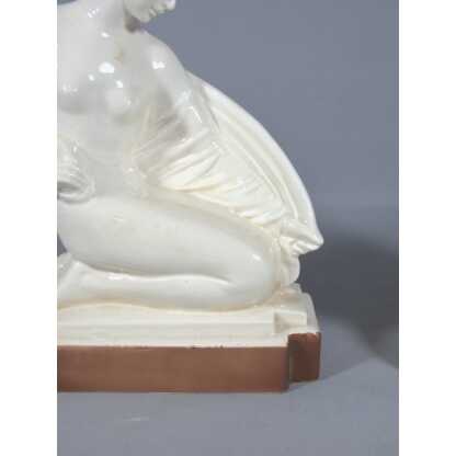 Paire de statuettes ou serre livres en faïence aux femmes Art Déco, vers 1930 – Image 11