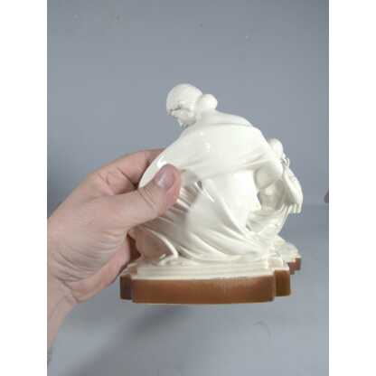 Paire de statuettes ou serre livres en faïence aux femmes Art Déco, vers 1930 – Image 7