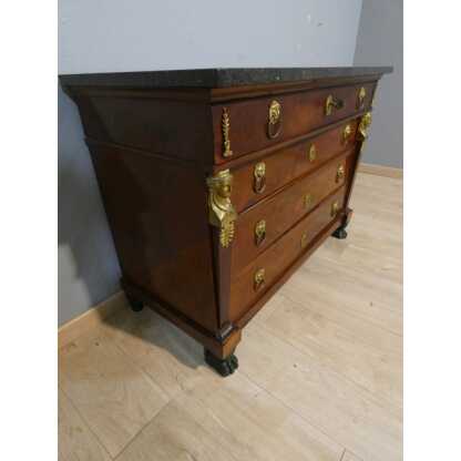 Retour d'Egypte, commode en acajou d'époque Empire, début XIX ème siècle – Image 8