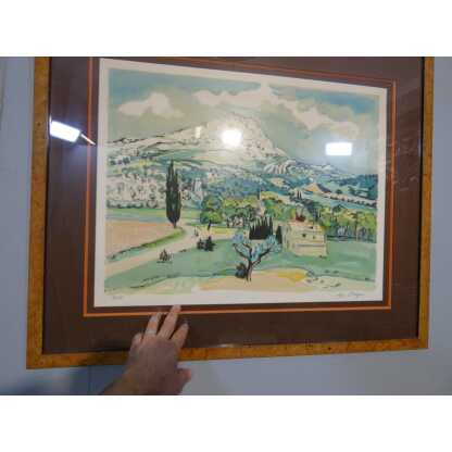 Yves Brayer et la montagne Sainte Victoire, paysage de Provence lithographie – Image 3
