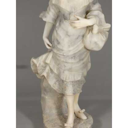 Antonio Cuzzini, sculpture en albâtre jeune femme, Italie vers 1920 – Image 13