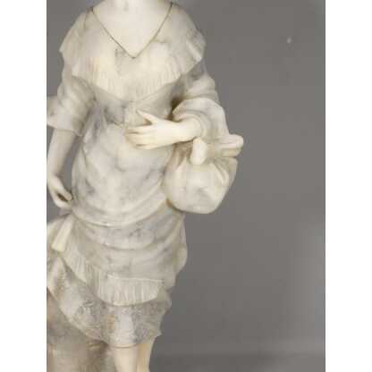 Antonio Cuzzini, sculpture en albâtre jeune femme, Italie vers 1920 – Image 11