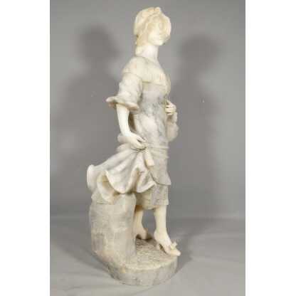 Antonio Cuzzini, sculpture en albâtre jeune femme, Italie vers 1920 – Image 10