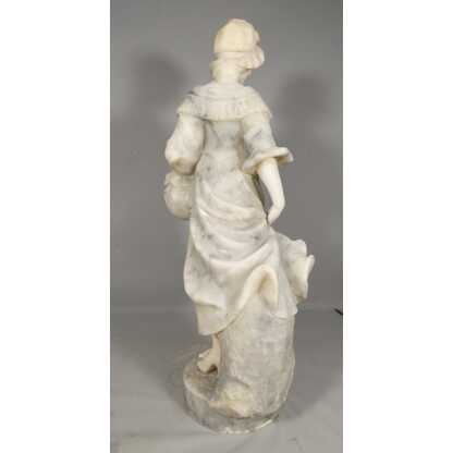 Antonio Cuzzini, sculpture en albâtre jeune femme, Italie vers 1920 – Image 9