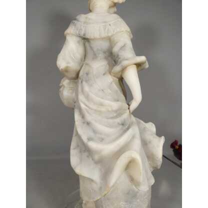 Antonio Cuzzini, sculpture en albâtre jeune femme, Italie vers 1920 – Image 4