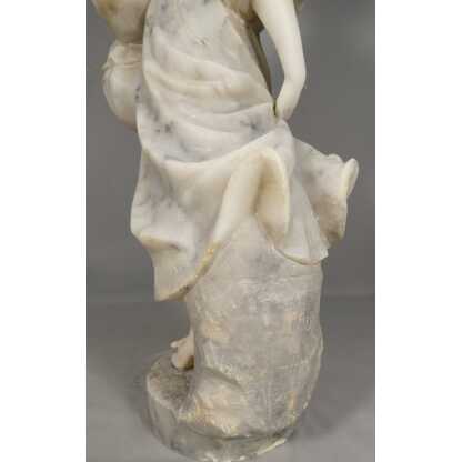 Antonio Cuzzini, sculpture en albâtre jeune femme, Italie vers 1920 – Image 3