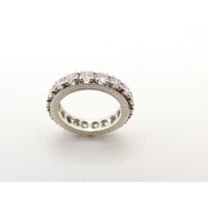 Bague alliance américaine en or blanc et diamants 1.98 carats – Image 2