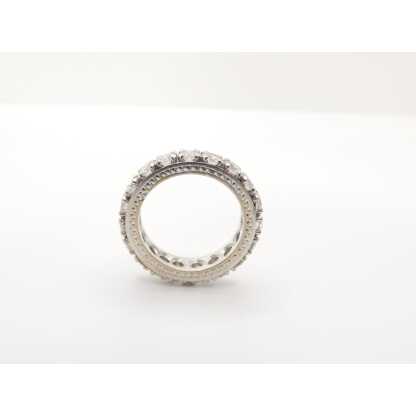 Bague alliance américaine en or blanc et diamants 1.98 carats – Image 10