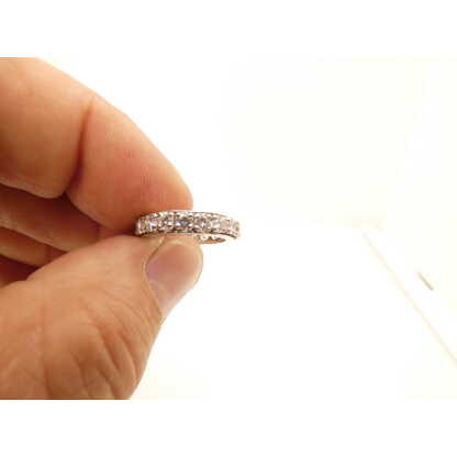 Bague alliance américaine en or blanc et diamants 1.98 carats – Image 9