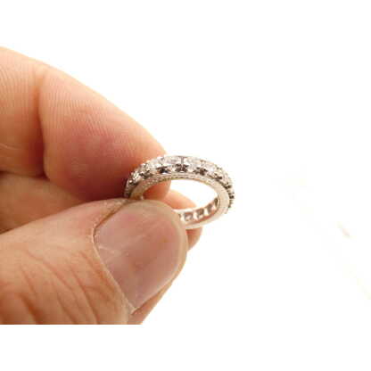 Bague alliance américaine en or blanc et diamants 1.98 carats – Image 8