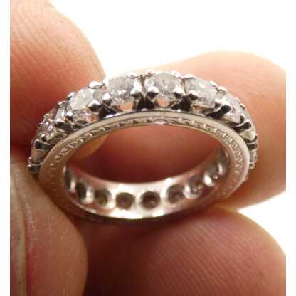 Bague alliance américaine en or blanc et diamants 1.98 carats – Image 5