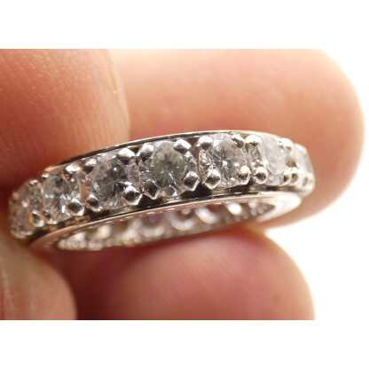Bague alliance américaine en or blanc et diamants 1.98 carats – Image 4