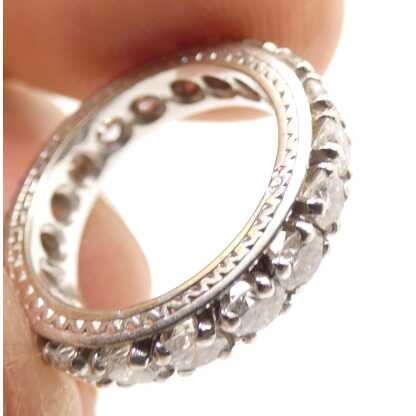 Bague alliance américaine en or blanc et diamants 1.98 carats – Image 3