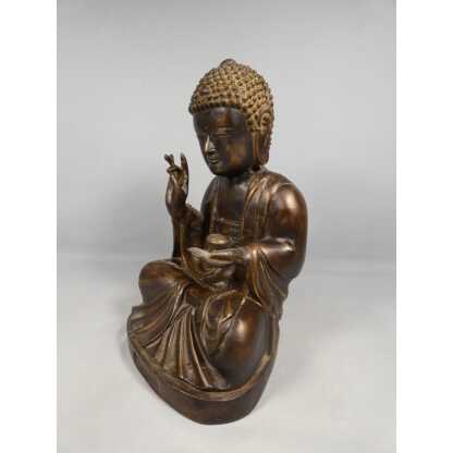 Bouddha Shakyamuni bronze main levée Abhaya Mudra, sculpture époque fin XIX ème – Image 9