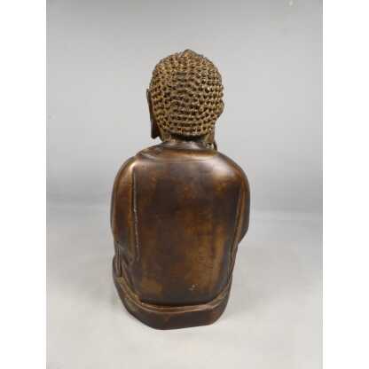 Bouddha Shakyamuni bronze main levée Abhaya Mudra, sculpture époque fin XIX ème – Image 5