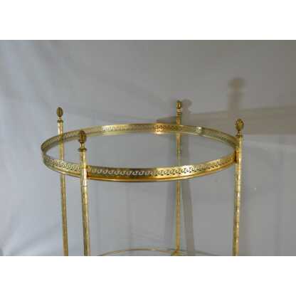 Trolley, desserte, bar roulant en laiton et verre, Jansen, Baguès, époque 1960 – Image 9
