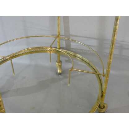 Trolley, desserte, bar roulant en laiton et verre, Jansen, Baguès, époque 1960 – Image 7