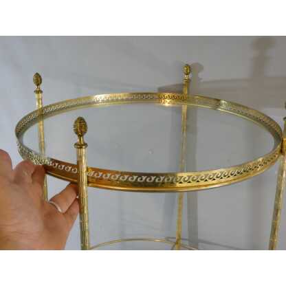 Trolley, desserte, bar roulant en laiton et verre, Jansen, Baguès, époque 1960 – Image 6