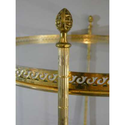 Trolley, desserte, bar roulant en laiton et verre, Jansen, Baguès, époque 1960 – Image 4