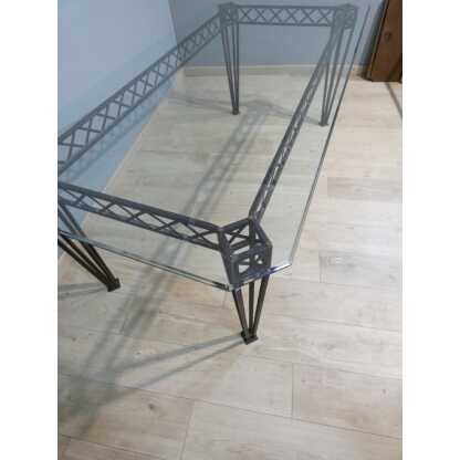 Table de salle à manger pour 8 personnes en fer forgé et verre, époque 1970-80 – Image 5