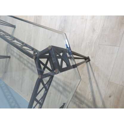 Table de salle à manger pour 8 personnes en fer forgé et verre, époque 1970-80 – Image 11