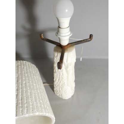 Lampe vintage en albâtre, pied monobloc sculpté et abat jour d'une seule pièce en albâtre – Image 7