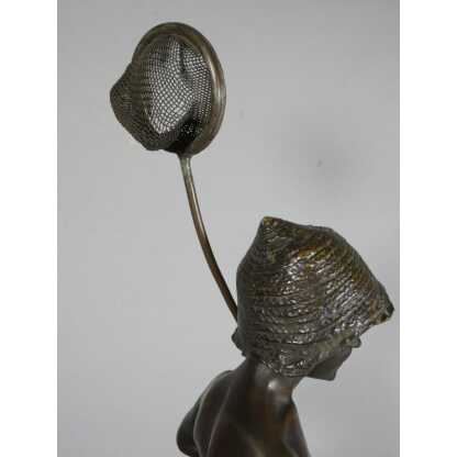 Le jeune pêcheur par Martino, statuette en bronze, époque début XX ème – Image 7