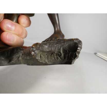 Le jeune pêcheur par Martino, statuette en bronze, époque début XX ème – Image 5