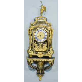 Pendule en cartel d'époque Louis XIV en marqueterie Boulle, horloger Masson à Paris, XVIII ème