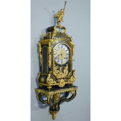 Pendule en cartel d'époque Louis XIV en marqueterie Boulle, horloger Masson à Paris, XVIII ème – Image 9